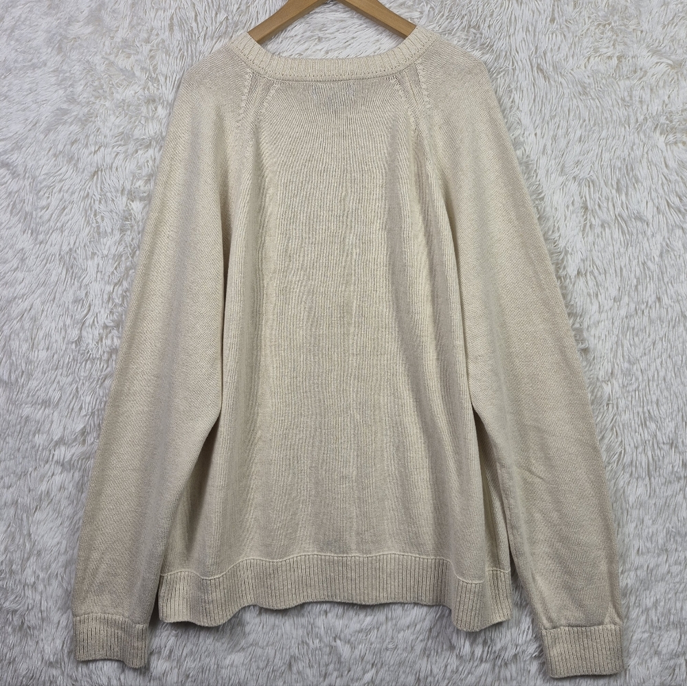 Banana Republic Beige Giorgio Linen Cotton Blend Sweater Mens 2XLT Quiet Luxury - Picture 3 of 8